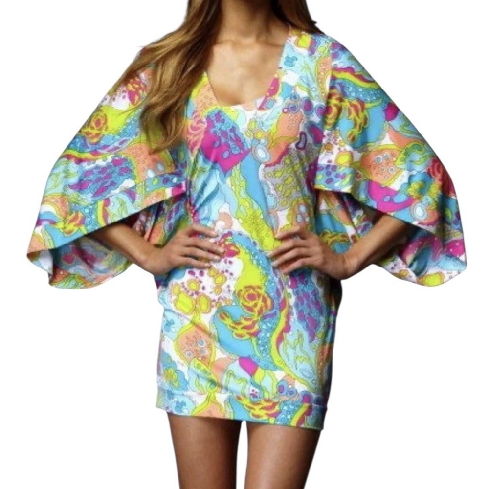 Trina Turk Dress Womens Medium Colorful Stretch Resort Cóctel‎ Beach Mini